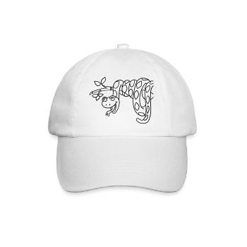 Snake Kawaii coloring page hand-illustrated - Baseball Cap - white/white - Front