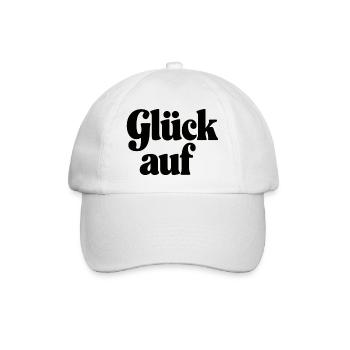 Glück Auf Erzgebirge - Schlägel und Eisen - Baseballkappe - Weiß/Weiß - Vorne