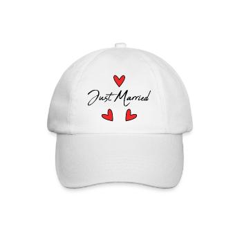 GERADE VERHEIRATET. Junggesellinnenabschied. VALENTINSTAG. PAAR - Baseballkappe - Weiß/Weiß - Vorne