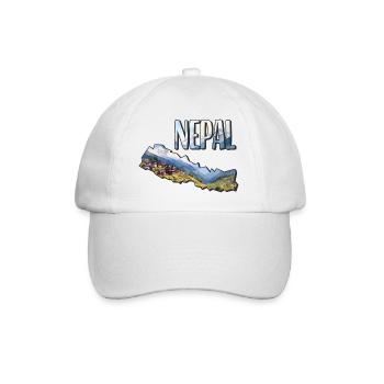 Carte à l’aquarelle Népal - Casquette classique - blanc/blanc - Devant
