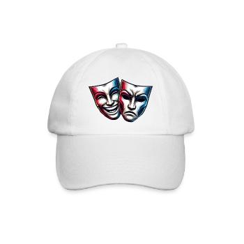 Theatre Masks Theatre Cheerful Sad - Baseball Cap - white/white - Front