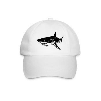 Le requin noir prédateur - Casquette classique - blanc/blanc - Devant