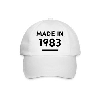 Fabriqué en 1983 - Année de naissance / Anniversaire - Casquette classique - blanc/blanc - Devant