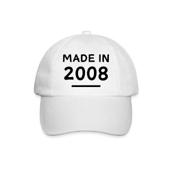 Made in 2008 - Year of birth / Birthday - Baseball Cap - white/white - Front