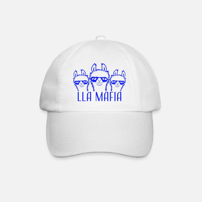 Lla Mafia Lama Spruch Sonnenbrillen Team Freunde - Baseballkappe - Weiß/Weiß