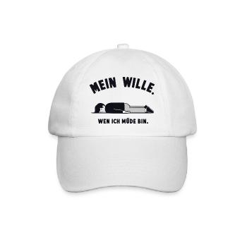 Mein Wille im Müden Moment - Baseballkappe - Weiß/Weiß - Vorne