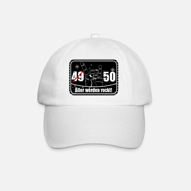 49/50 Alter rockt - Baseballkappe - Weiß/Weiß