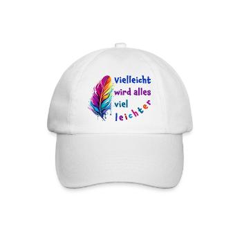 Vielleicht wird alles viel leichter - Mut machen - Baseballkappe - Weiß/Weiß - Vorne