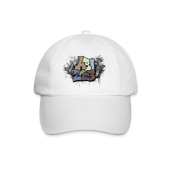 Abitur 2025 Abiturient Geschenk Prüfung Graffiti - Baseballkappe - Weiß/Weiß - Vorne
