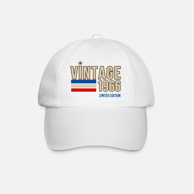 Vintage 1966 limitierte Auflage - Baseballkappe - Weiß/Weiß