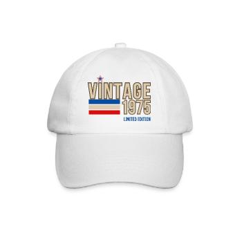 Vintage 1975 limitierte Auflage - Baseballkappe - Weiß/Weiß - Vorne