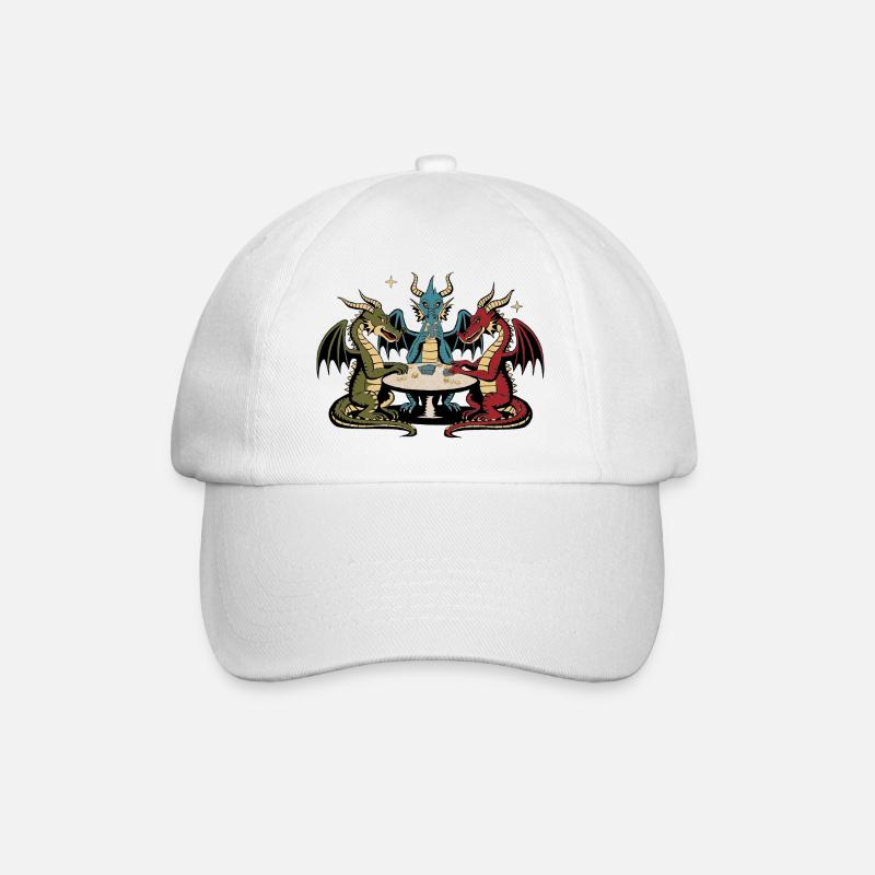 Dragons playing cards - Baseball Cap - white/white