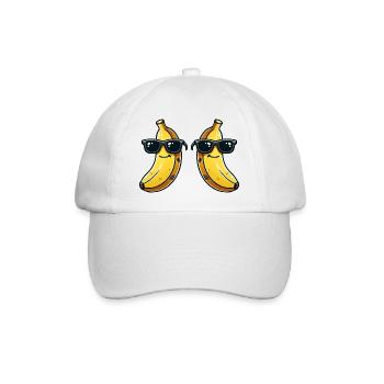 banane sonnenbrille comic 2 - Baseballkappe - Weiß/Weiß - Vorne