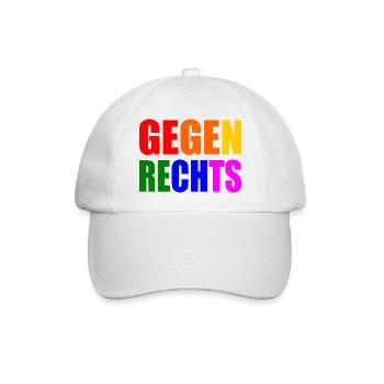 Gegen rechts - Baseballkappe - Weiß/Weiß - Vorne