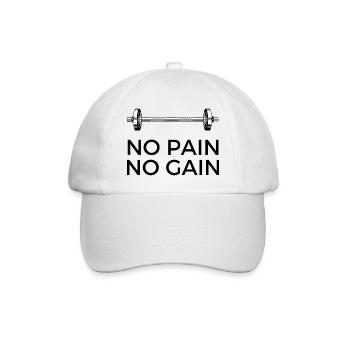 Pas de douleur, pas de gain - avec du poids - Casquette classique - blanc/blanc - Devant