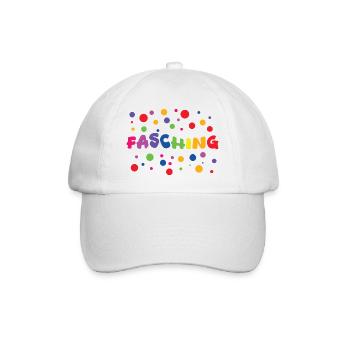 Fasching bunte Karneval Fastnacht Aufschrift - Baseballkappe - Weiß/Weiß - Vorne