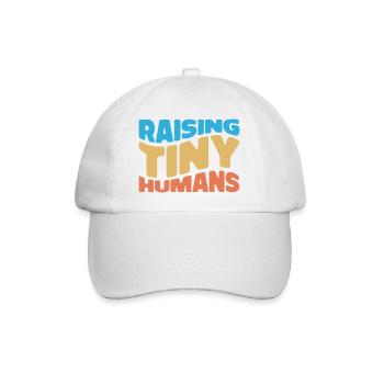 Raising Tiny Humans – Eltern-Alltag mit Humor - Baseballkappe - Weiß/Weiß - Vorne
