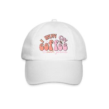 i run on coffee and jesus - Baseballkappe - Weiß/Weiß - Vorne
