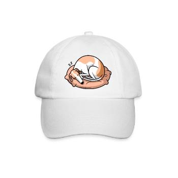 Sleeping Greyhound Dog - Baseball Cap - white/white - Front