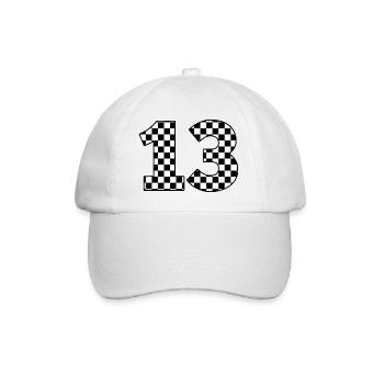 Numéro 13 à carreaux - Casquette classique - blanc/blanc - Devant