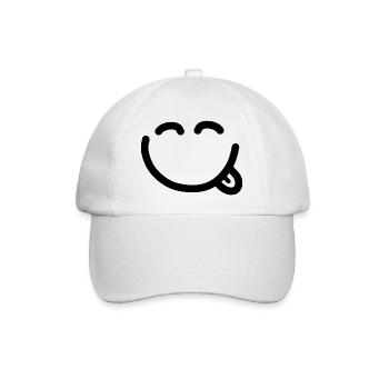 Visage heureux avec la langue qui sort - Casquette classique - blanc/blanc - Devant