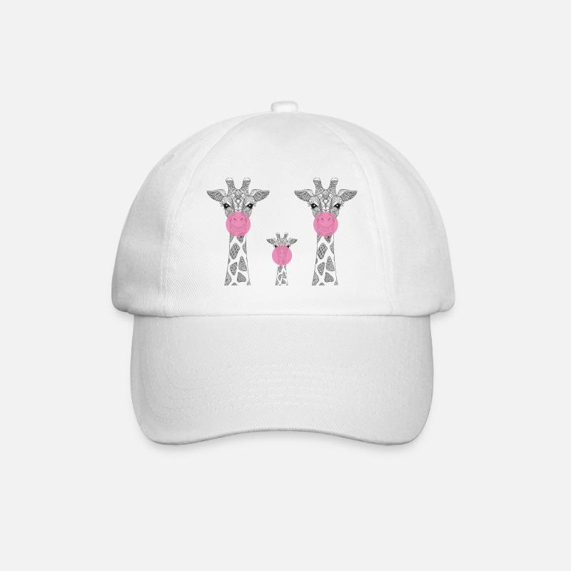 Giraffen-Familie mit Kaugummi - Baseballkappe - Weiß/Weiß