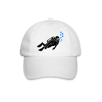 Taucher Silhouette Tauchen - Baseballkappe - Weiß/Weiß - Vorne