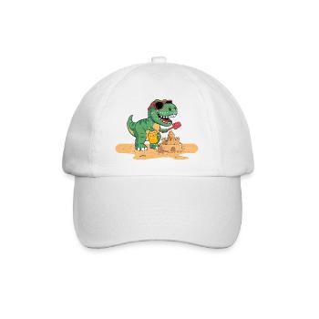 Playful Dinosaur Sandcastle Design - Baseball Cap - white/white - Front