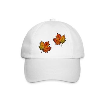 Leaf Autumn Maple Leaf 2 - Baseball Cap - white/white - Front