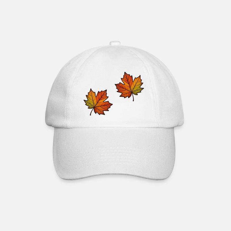 blatt herbst ahornblatt 2 - Baseballkappe - Weiß/Weiß