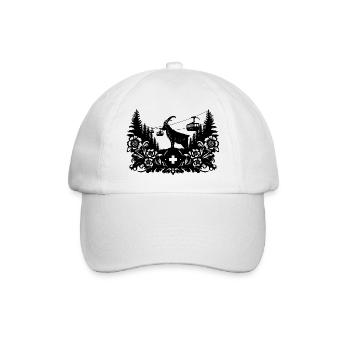 Steinbock_1_black - Baseball Cap - white/white - Front