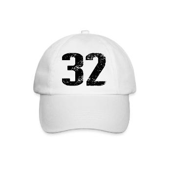 32 Number Leotard - Baseball Cap - white/white - Front