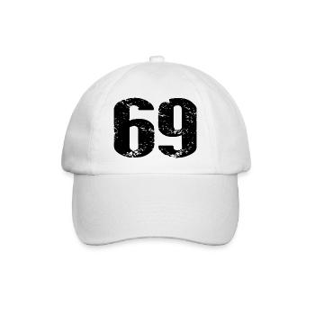 69 Number Leotard - Baseball Cap - white/white - Front