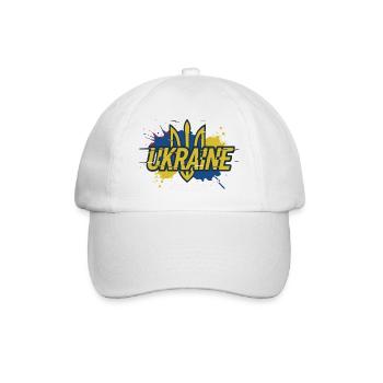 Ukraine Freedom Trident Splash Tee - Baseball Cap - white/white - Front
