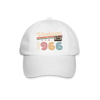 60 Ans 1966 Vintage Rétro Cadeau D'anniversaire - Casquette classique - blanc/blanc - Devant