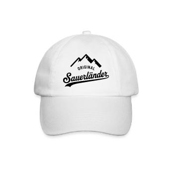 Sauerländer Hoodie – Stolz, Humor & Heimatliebe - Baseballkappe - Weiß/Weiß - Vorne