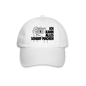Ich kann alles scharf machen Kamera Spruch - Baseballkappe - Weiß/Weiß - Vorne