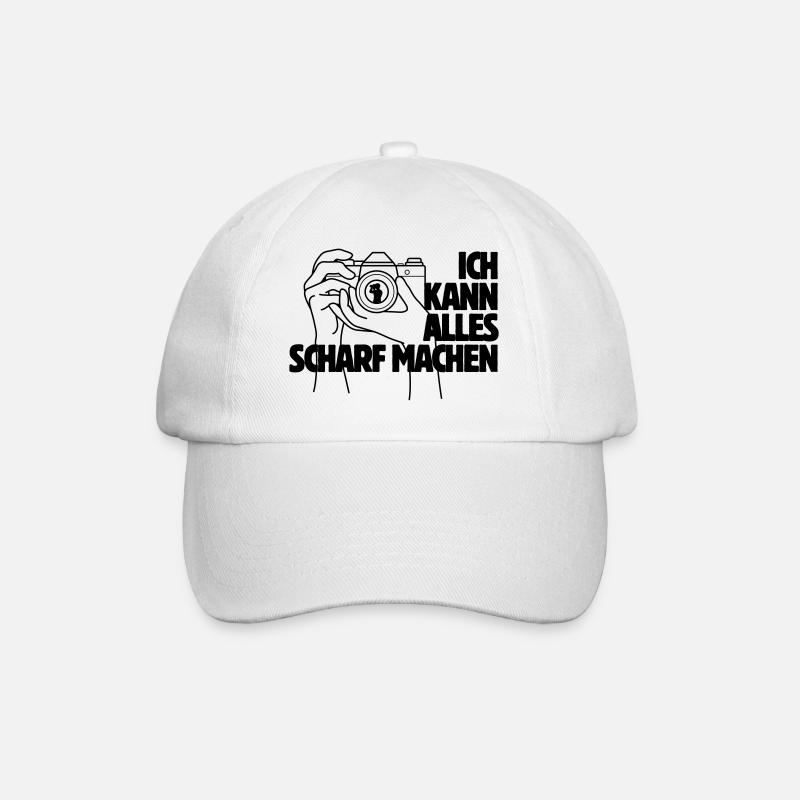 Ich kann alles scharf machen Kamera Spruch - Baseballkappe - Weiß/Weiß