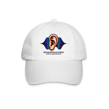 Hörgeräteakustiker Spruch – Hören ist Berufung - Baseballkappe - Weiß/Weiß - Vorne