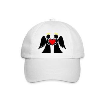 Angel couple with heart pictogram - Baseball Cap - white/white - Front