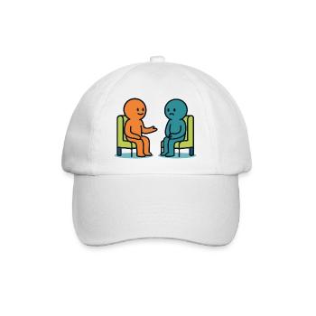 Mental Health – Minimalist Illustration - Baseball Cap - white/white - Front