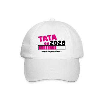 TATA en 2026 - cadeau future tata - bientôt tata - Casquette classique - blanc/blanc - Devant