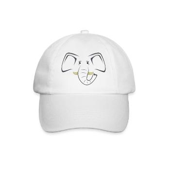 Lazy Elephant Face DIY-Kostüm für Kinder und Erwachsene - Baseballkappe - Weiß/Weiß - Vorne