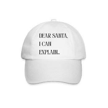 Title Dear Santa I can explain – Lustiger Spruch - Baseball Cap - white/white - Front