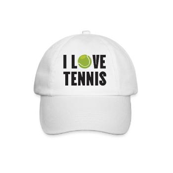 Ich liebe Tennis - Baseballkappe - Weiß/Weiß - Vorne