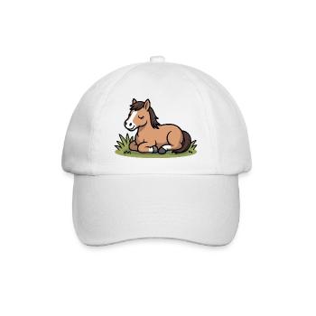 Cuddly horse in the grass - Baseball Cap - white/white - Front