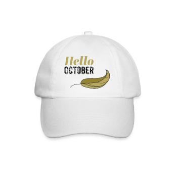 October Golden Hello Leaf Design - Baseball Cap - white/white - Front