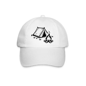 Zelt Lagerfeuer Camping - Baseballkappe - Weiß/Weiß - Vorne