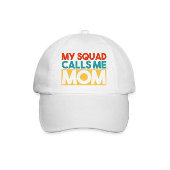 My Squad Calls Me Mom Retro Typography - Baseball Cap - white/white - Front