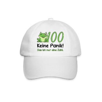 Design pour les 100 anniversaires – Ne paniquez pas ! Grenouille drôle - Casquette classique - blanc/blanc - Devant